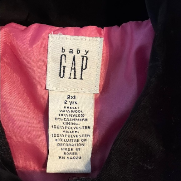 GAP Black and Pink Tailored Pea Coat Mid-Length - Picture 2 of 9